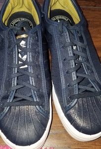 Navy blue platform adidas sneakers